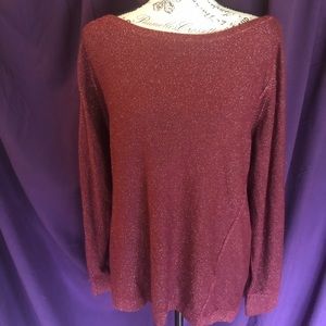 Red long sleeve shirt with slouch back